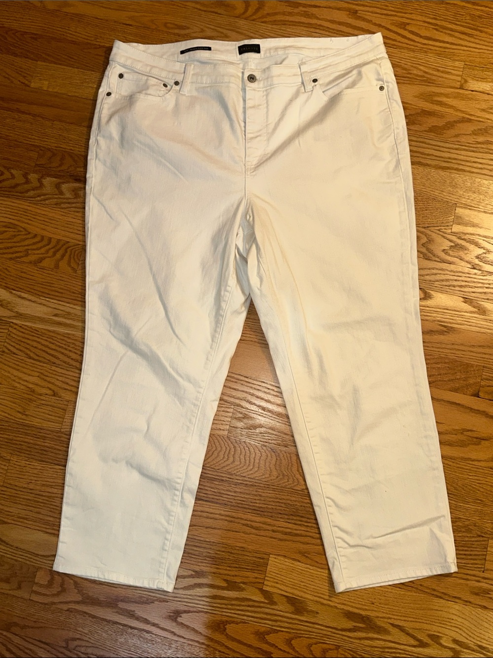 Talbots White High-Rise Straight Leg Jeans